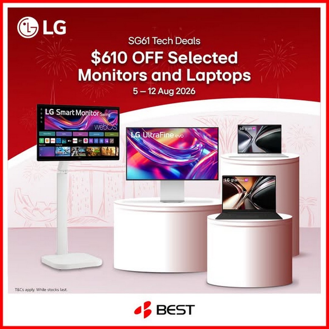BEST-Denki-Singapore-SG61-Promotion 5-12 August 2026: BEST Denki Singapore SG61 Promotion – Save Up to $610 on Selected LG Monitors and Laptops During National Day Sale