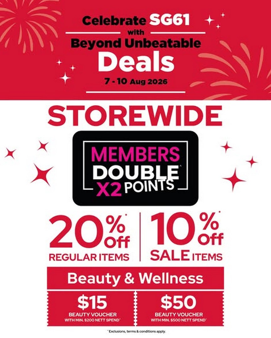 BHG-Singapore-Weekend-Member-Promotion 7–10 August 2026: BHG Singapore Weekend Member Promotion at BHG Bugis – Enjoy 20% Off, Double Member Points, Flash Deals and Exclusive Rewards