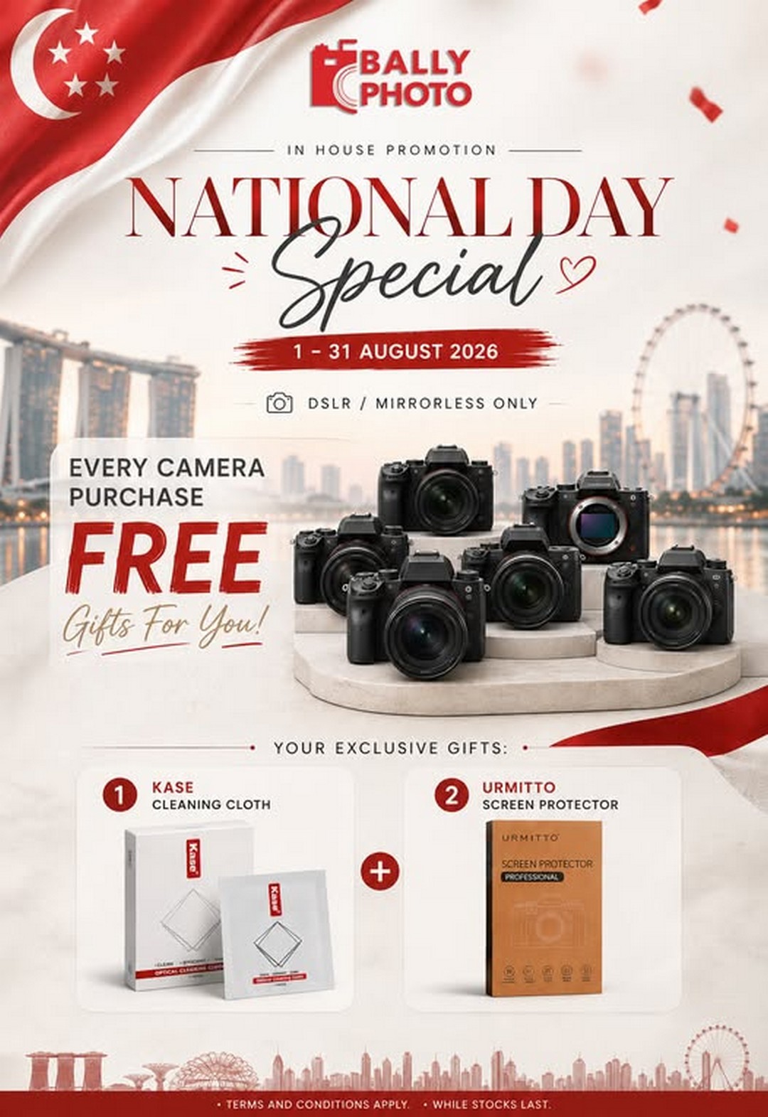 Bally-Photo-Electronics-National-Day-Promotion 1-31 August 2026: Bally Photo Electronics National Day Promotion: Free Camera Accessories with DSLR and Mirrorless Camera Purchase at Plaza Singapura