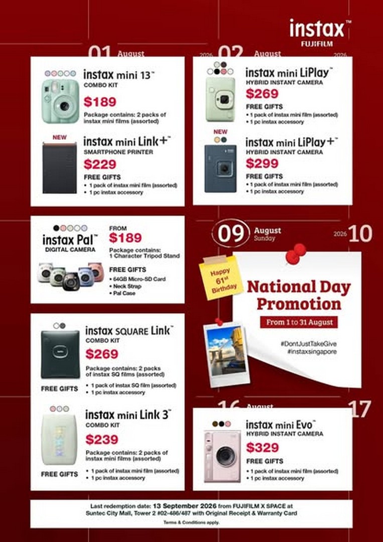 Bally-Photo-Electronics-Singapore-61st-Birthday-instax-1 1-31 August 2026: Bally Photo Electronics: Singapore 61st Birthday instax™ Free Gift Promotion at Plaza Singapura