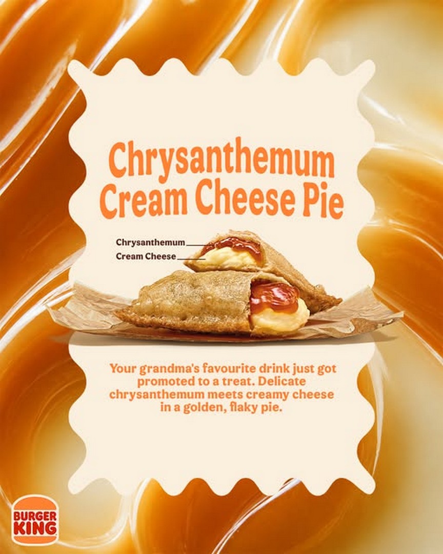 Burger-King-Singapore-Chrysanthemum-Cream-Cheese-Pie-Promotion 4 August 2026 onwards: Burger King Singapore Chrysanthemum Cream Cheese Pie Promotion, New Limited Edition Dessert Launch