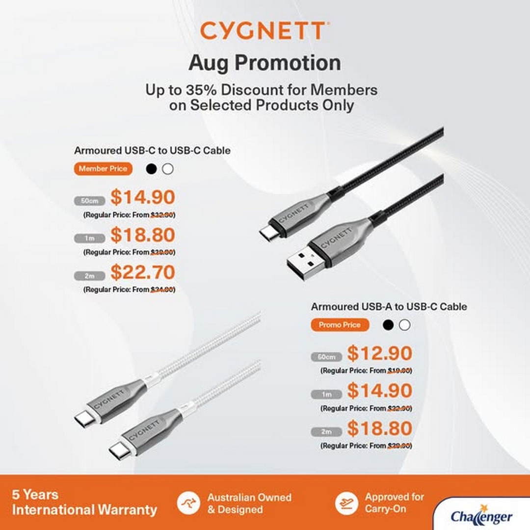 Challenger-Singapore-CYGNETT-August-Promotion-1 5-31 August 2026: Challenger Singapore, CYGNETT August Promotion With Up To 55% OFF Tech Accessories Deals