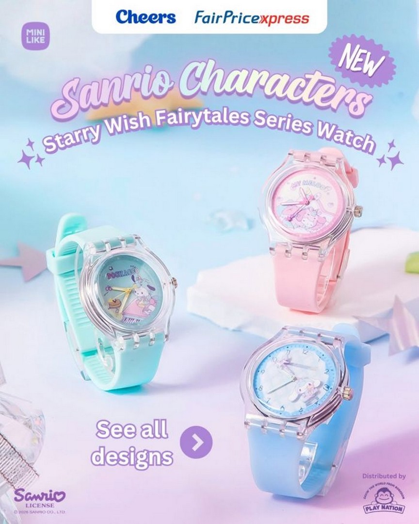 Cheers-FairPrice-Xpress-Promotion-Sanrio-Characters-Starry 6 August 2026 onwards: Cheers & FairPrice Xpress Promotion: Sanrio Characters Starry Wish Fairytales Series Watch Official Licensed Collectible Timepieces
