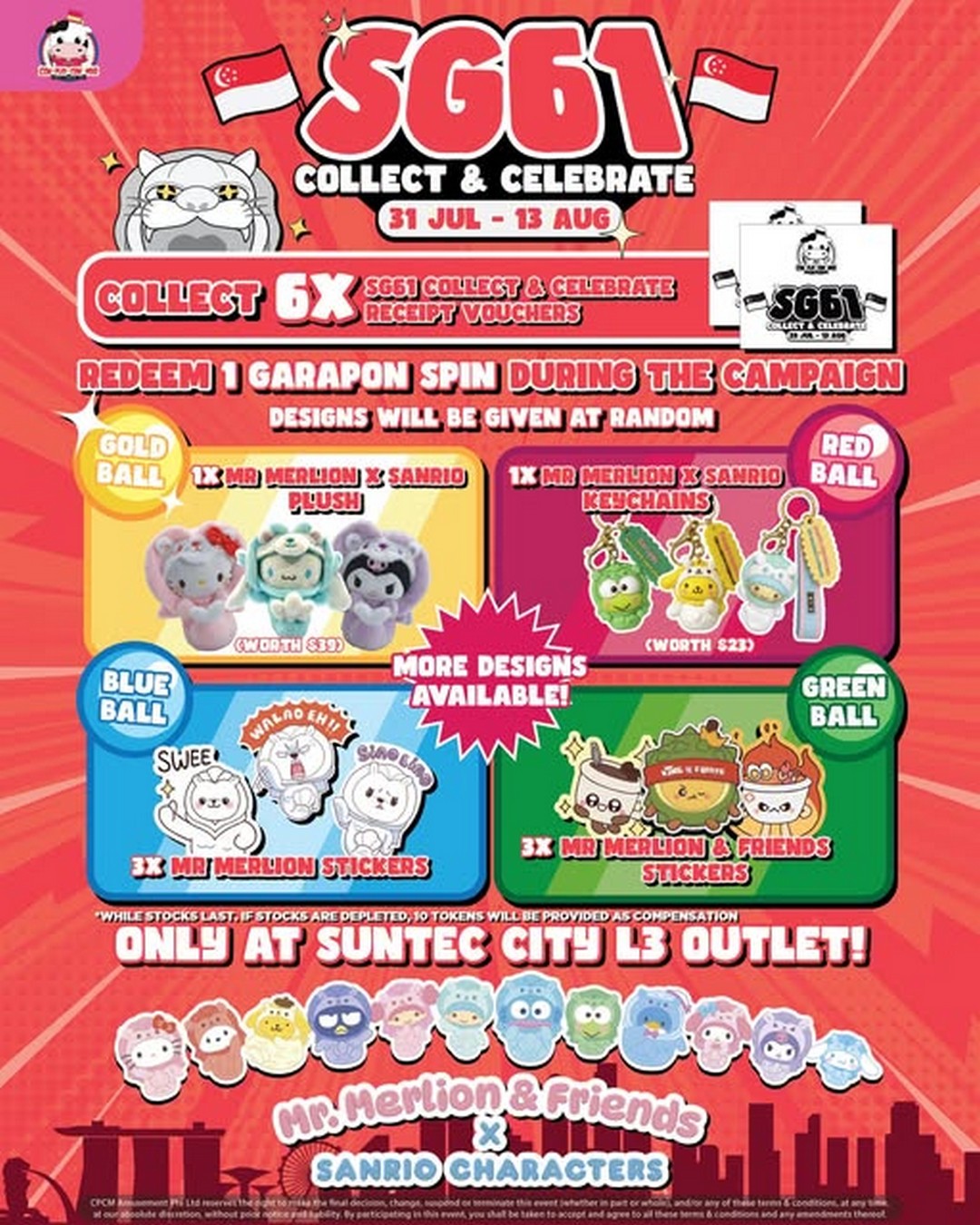 Cow-Play-Cow-Moo-SG61-Collect-Celebrate-Promotion 31 July-13 August 2026: Cow Play Cow Moo: SG61 Collect & Celebrate Promotion with Limited Edition Mr. Merlion & Friends x Sanrio Prizes at Suntec City