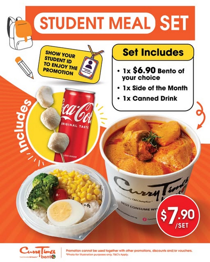 Curry-Times-Student-Meal-Set-Promotion-1 3-31 August 2026: Curry Times National Day Promotion Enjoy Chicken Cutlet Curry Pao Fan Set at $10.90 with Free Soya Milk with Grass Jelly