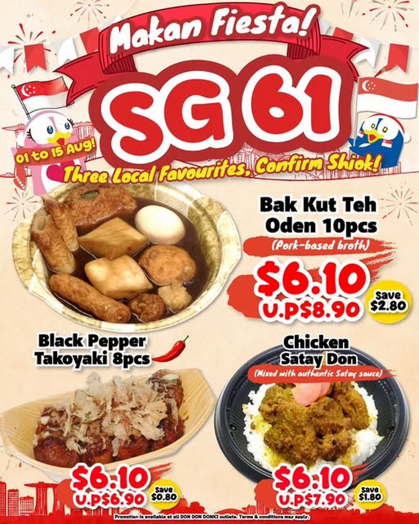 DON-DON-DONKI-Singapore-Makan-Fiesta-Promotion Now till 15 August 2026: DON DON DONKI Singapore: Makan Fiesta Promotion Featuring SG61 Japanese-Inspired Local Favourite Dishes at $6.10 Each