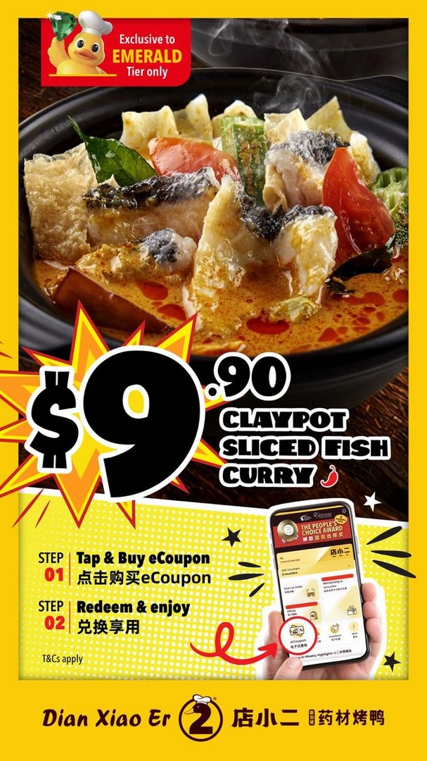 Dian-Xiao-Er-9.90-Claypot-Sliced-Fish-Curry-Promotio 17 August 2026 onwards: Dian Xiao Er: $9.90 Claypot Sliced Fish Curry Promotion for Emerald Members