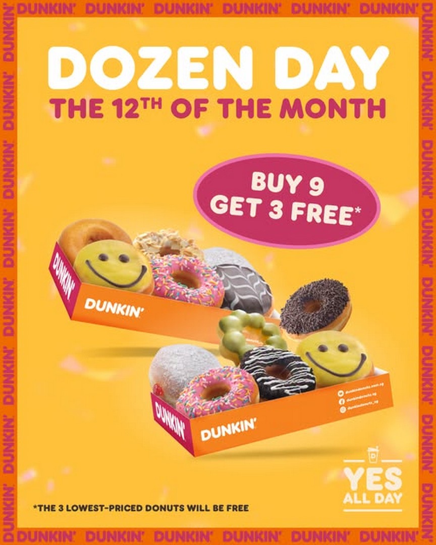 Dunkin-Dozen-Day-Buy-9-Get-3-Free-Donut-Promotion 12 August 2026 Onwards: Dunkin’: Dozen Day Buy 9 Get 3 Free Donut Promotion in Singapore