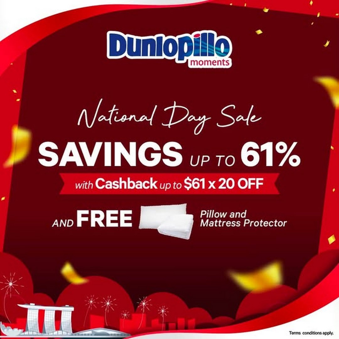 Dunlopillo-Singapore-National-Day-Sale Now Till 11 August 2026: Dunlopillo Singapore National Day Sale Promotion, Enjoy Up To 61% Savings On Premium Mattresses And Sleep Essentials