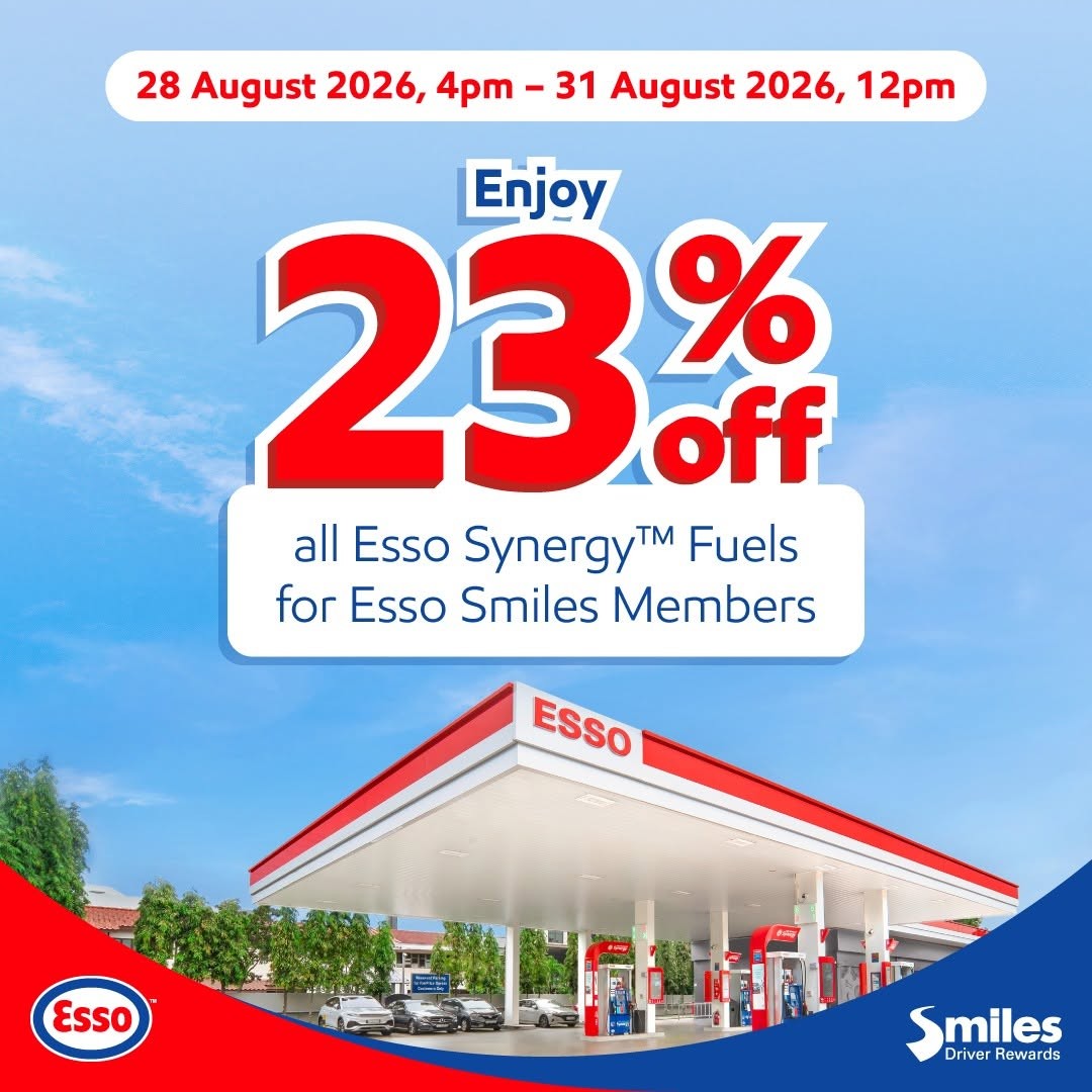 Esso-Singapore-23-Off-Synergy-Fuels-for-Smiles-Cardholders-Promotion 28-31 August 2026: Esso Singapore: 23% Off Synergy Fuels for Smiles Cardholders Promotion