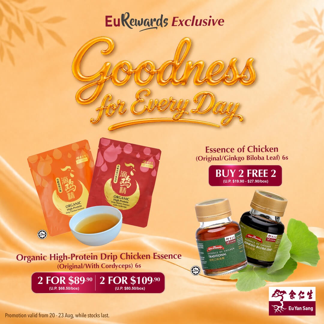 Eu-Yan-Sang-Buy-2-Essence-of-Chicken-and-Get-2-Free-Promotion 20 August 2026 onwards: Eu Yan Sang: Buy 2 Essence of Chicken and Get 2 Free Promotion for EuRewards Members