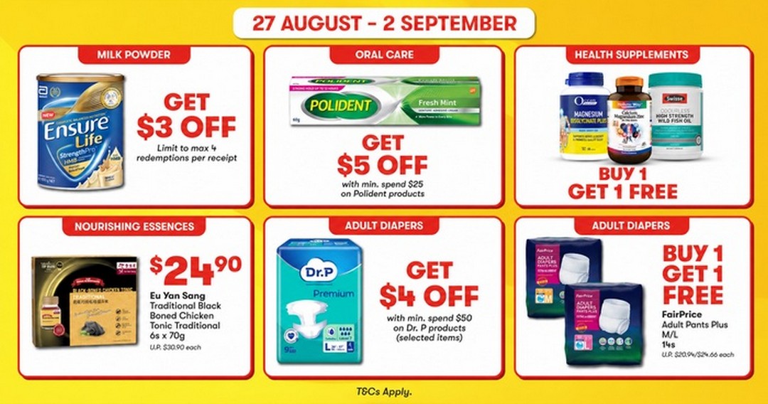 FairPrice-Xtra-Senior-Week-Promotion 27 August-2 September 2026: FairPrice Xtra Senior Week Promotion, Buy 1 Get 1 Free Supplements & Adult Diapers Plus More Senior Care Savings
