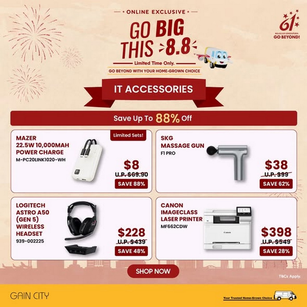 Gain-City-8.8-Sale-Promotion-With-Up-To-88-Off-1 3-9 August 2026: Gain City: 8.8 Sale Promotion With Up To 88% Off Online Exclusive Deals On Electronics And Home Appliances