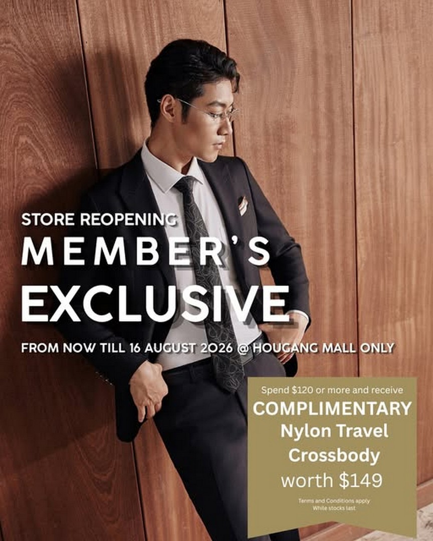 Goldlion-Singapore-Grand-Opening-Promotion-at-Hougang-Mall Now Till 16 August 2026: Goldlion Singapore Grand Opening Promotion at Hougang Mall – Receive Free Nylon Travel Crossbody Worth $149 with Minimum Spend of $120