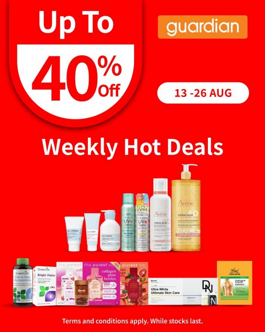 Guardian-Singapore-Weekly-Hot-Deals-Promotion 13-26 August 2026: Guardian Singapore: Weekly Hot Deals Promotion with Up to 50% OFF on Beauty, Wellness and Healthcare Essentials