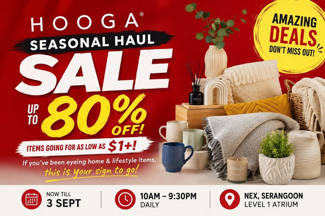 HOOGA-Seasonal-Haul-Warehouse-Sale 28 August-3 September 2026: HOOGA: Seasonal Haul Warehouse Sale with Up to 80% OFF at NEX Serangoon