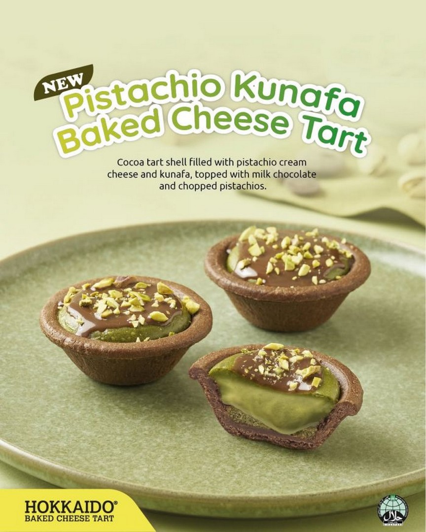 Hokkaido-Baked-Cheese-Tart-Pistachio-Kunafa-Cheese-Tart 19 August 2026 onwards: Hokkaido Baked Cheese Tart: Pistachio Kunafa Cheese Tart: New Halal-Certified Dessert Promotion