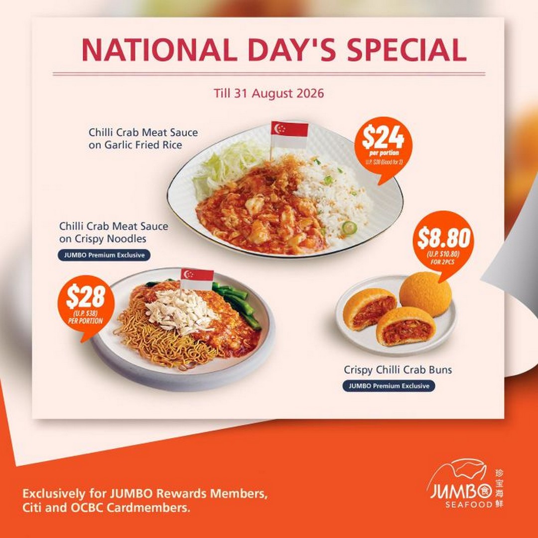 JUMBO-Group-National-Day-Dining-Promotion-with-Up-to-39-OFF 3-31 August 2026: JUMBO Group: National Day Dining Promotion with Up to 39% OFF Dungeness Crab and Special Seafood Deals