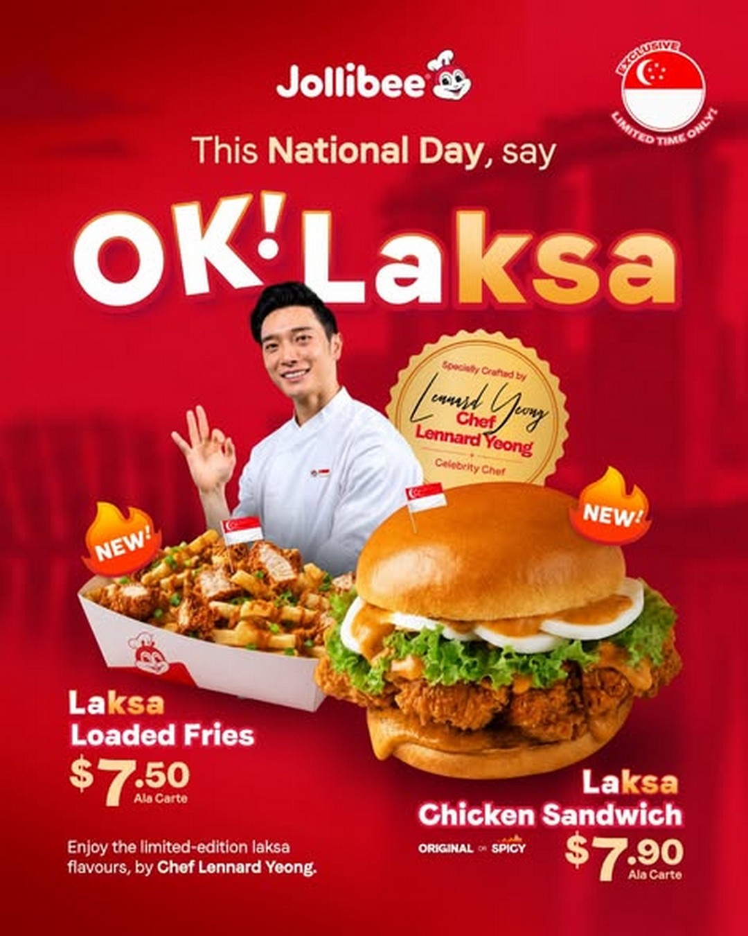 Jollibee-Singapore-Laksa-Chicken-Sandwich-Laksa-Loaded-Fries-Promotion 31 July 2026 onwards: Jollibee Singapore Laksa Chicken Sandwich & Laksa Loaded Fries Promotion – Limited Time National Day Menu Launch