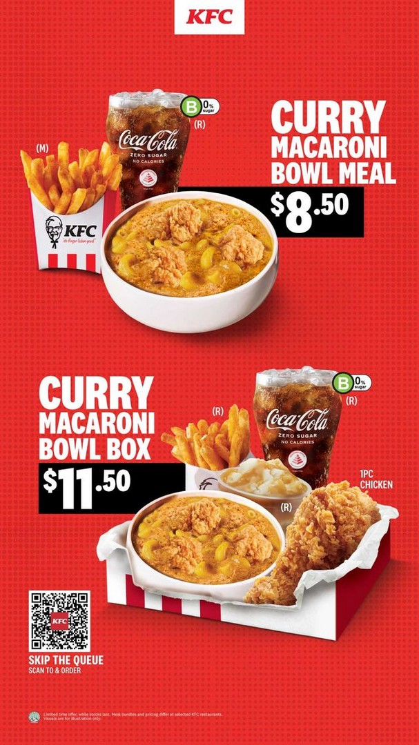 KFC-Singapore-Curry-Macaroni-Bowl-Meal-and-Box-Promotion 14-31 August 2026: KFC Singapore: Curry Macaroni Bowl Meal and Box Promotion from $8.50, Available Daily After 11am