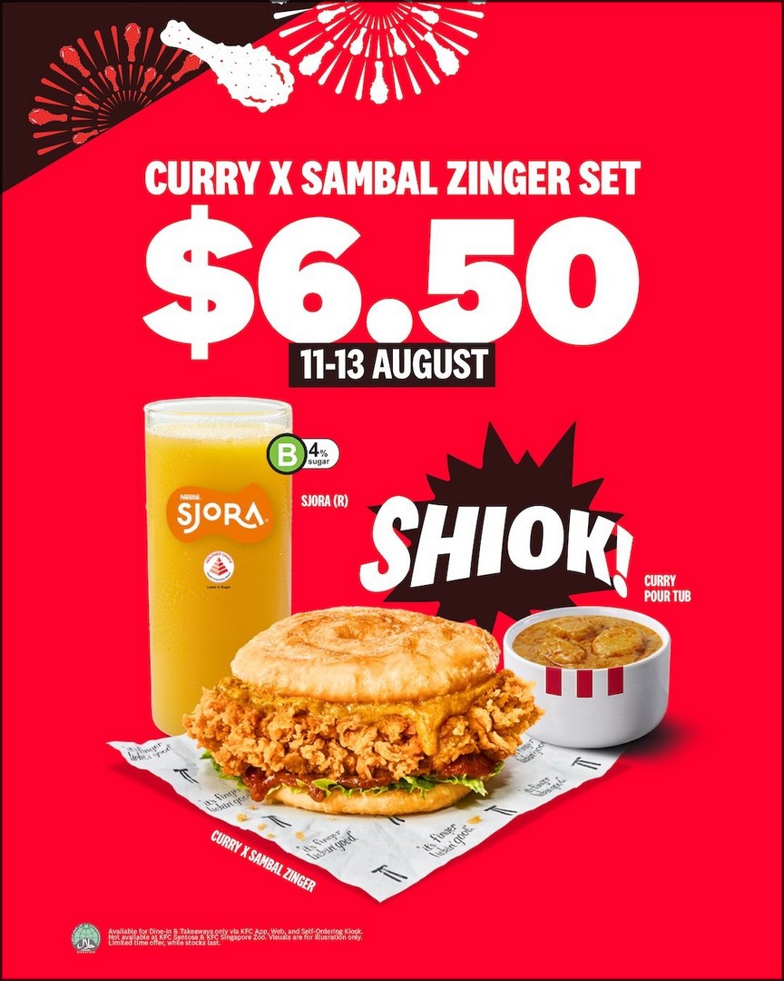KFC-Singapore-Curry-x-Sambal-Zinger-Set-Promotion 11-13 August 2026: KFC Singapore: Curry x Sambal Zinger Set Promotion at Just $6.50 for 3 Days