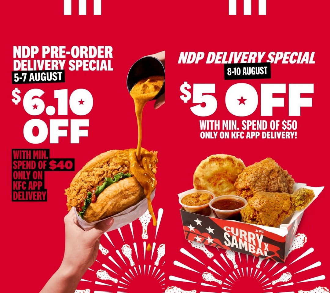 KFC-Singapore-National-Day-Delivery-Promotion 5-10 August 2026: KFC Singapore National Day Delivery Promotion: Enjoy Up to $6.10 Off KFC App Delivery Orders for Singapore’s 61st Birthday Celebration
