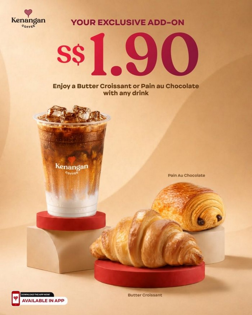 Kenangan-Coffee-S1.90-Pastry-Add-On-Promotion 10 August 2026 onwards: Kenangan Coffee: S$1.90 Pastry Add-On Promotion With Any Drink – Butter Croissant or Pain Au Chocolat