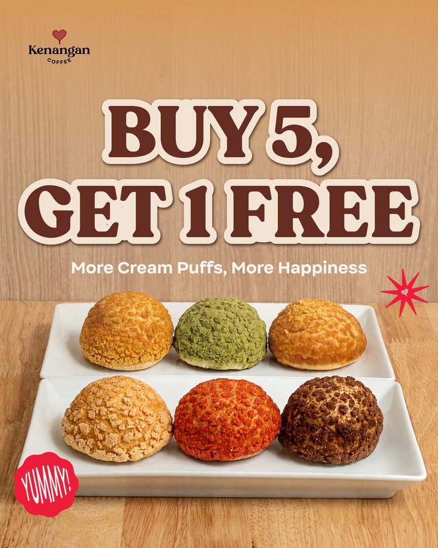 Kenangan-Coffee-Singapore-Buy-5-Cream-Puffs-and-Get-1-Free-Promotion 7 August 2026 onwards: Kenangan Coffee Singapore: Buy 5 Cream Puffs and Get 1 Free Promotion at Participating Outlets