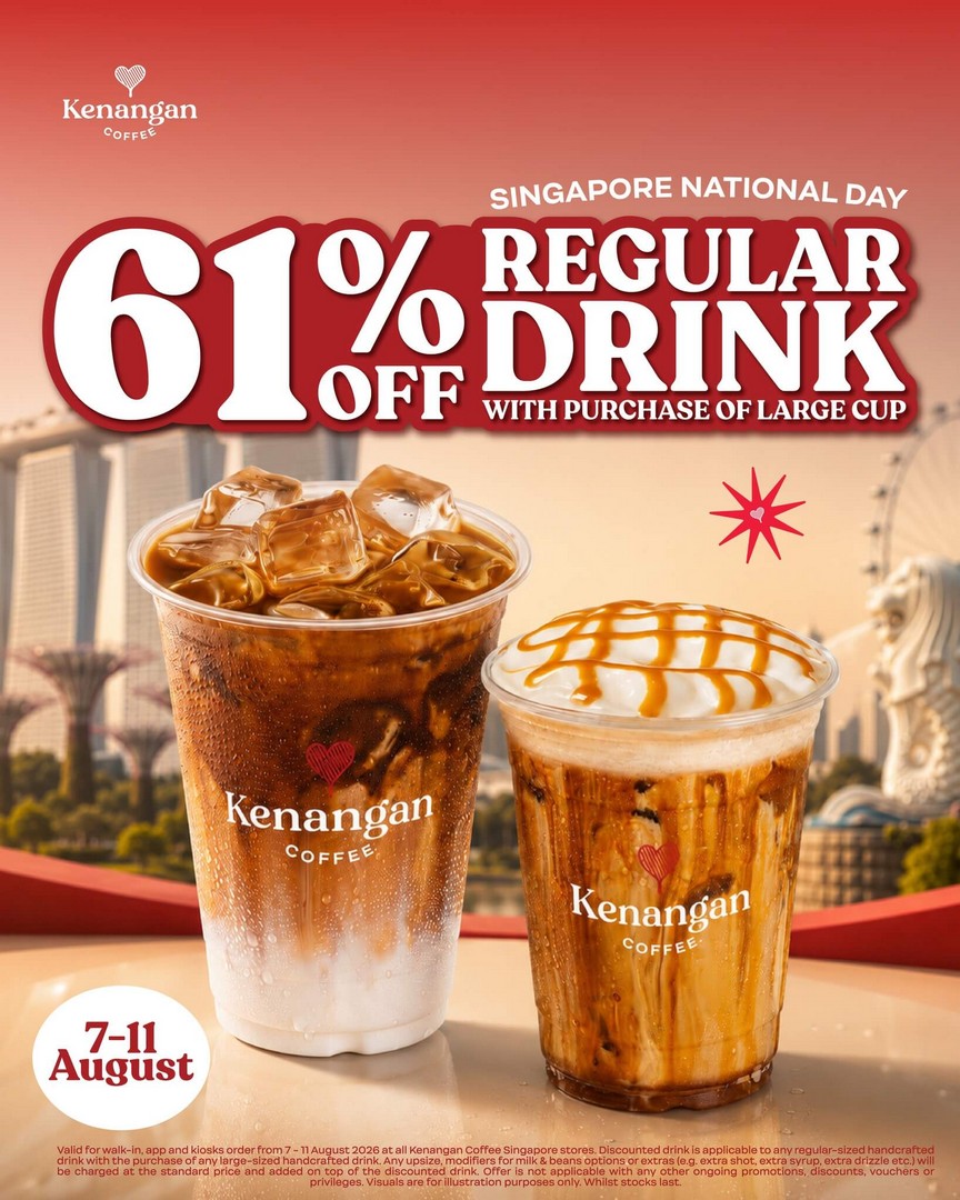 Kenangan-Coffee-Singapore-National-Day-61-Off-Regular-Handcrafted 7-11 August 2026: Kenangan Coffee Singapore: National Day 61% Off Regular Handcrafted Drink Promotion with Large Drink Purchase