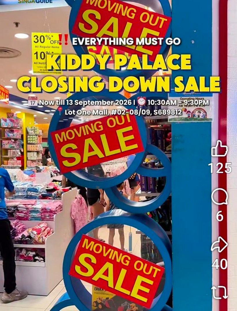 Kiddy-Palace-Lot-One-Closing-Down-Sale Now till 13 September 2026: Kiddy Palace Lot One Closing Down Sale Promotion: Enjoy Great Deals on Baby Products, Toys and More in Singapore