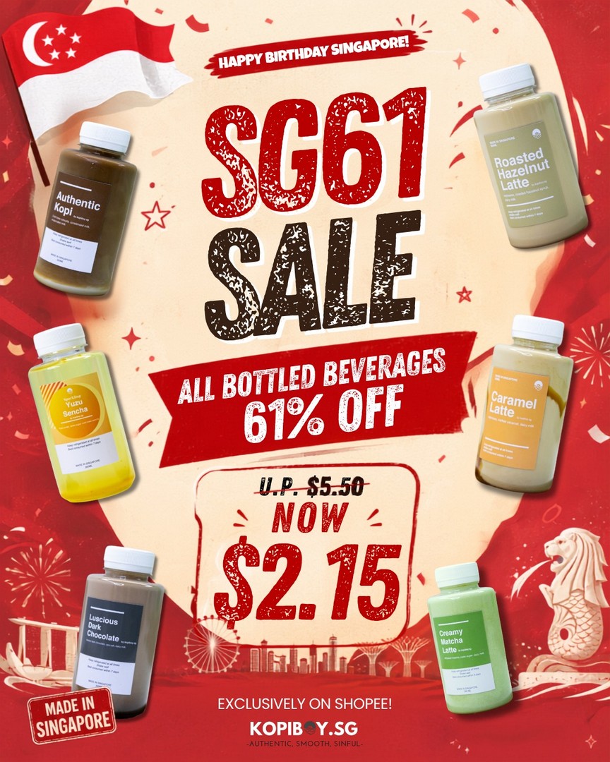 Kopiboy-61-Off-Bottled-Beverages-for-SG61-Celebration-Promotion 6 August 2026 onwards: Kopiboy: 61% Off Bottled Beverages for SG61 Celebration: Promotion