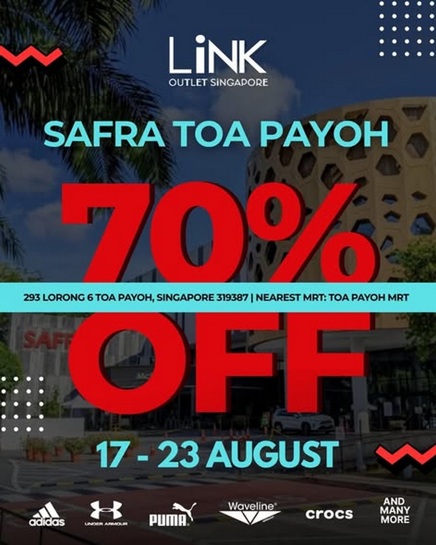 LINK-Outlet-Store-Singapore-Up-to-70-Off 17-23 August 2026: LINK Outlet Store Singapore: Up to 70% Off at SAFRA Toa Payoh Atrium Sale – Adidas, Under Armour, Puma, Crocs & More