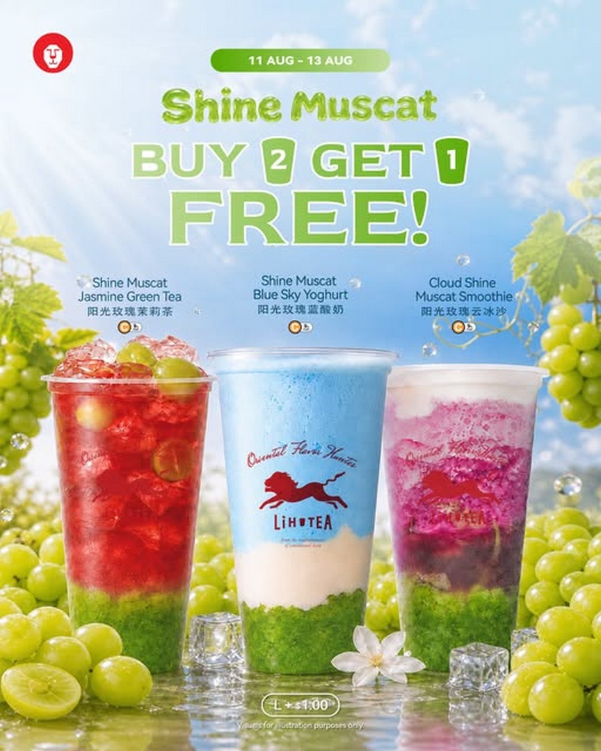 LiHO-Singapore-Buy-2-Get-1-Free-Shine-Muscat-Drinks-Promotion 11-13 August 2026: LiHO Singapore: Buy 2 Get 1 Free Shine Muscat Drinks Promotion