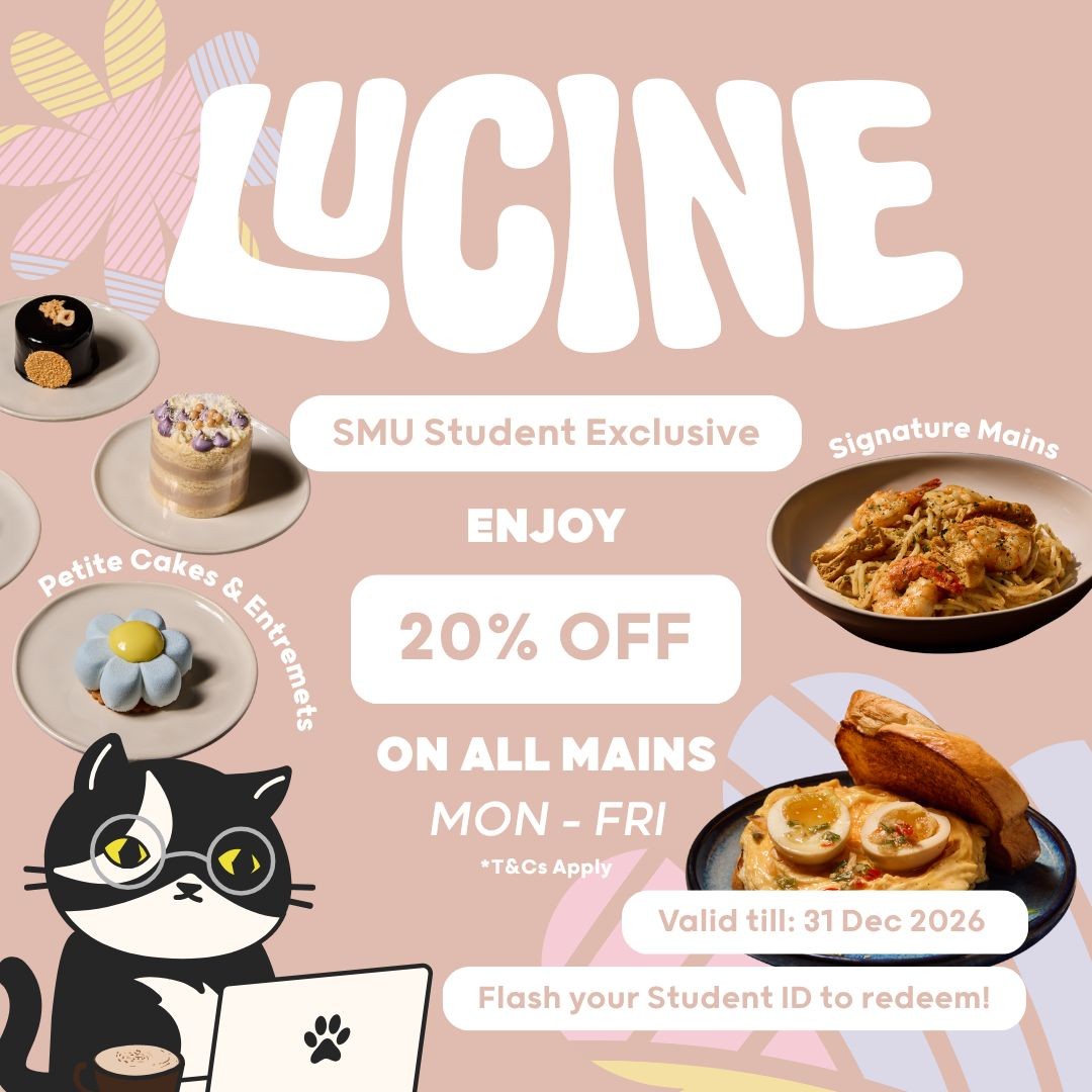 Lucine-20-Off-All-Mains-Promotion-for-SMU-Students 25 August-31 December 2026: Lucine: 20% Off All Mains Promotion for SMU Students at 111 Somerset