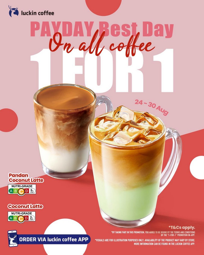 Luckin-Coffee-1-for-1-Payday-Promotion-on-All-Coffee 24-30 August 2026: Luckin Coffee 1-for-1 Payday Promotion on All Coffee, Perfect Coffee Treat to Share With a Buddy