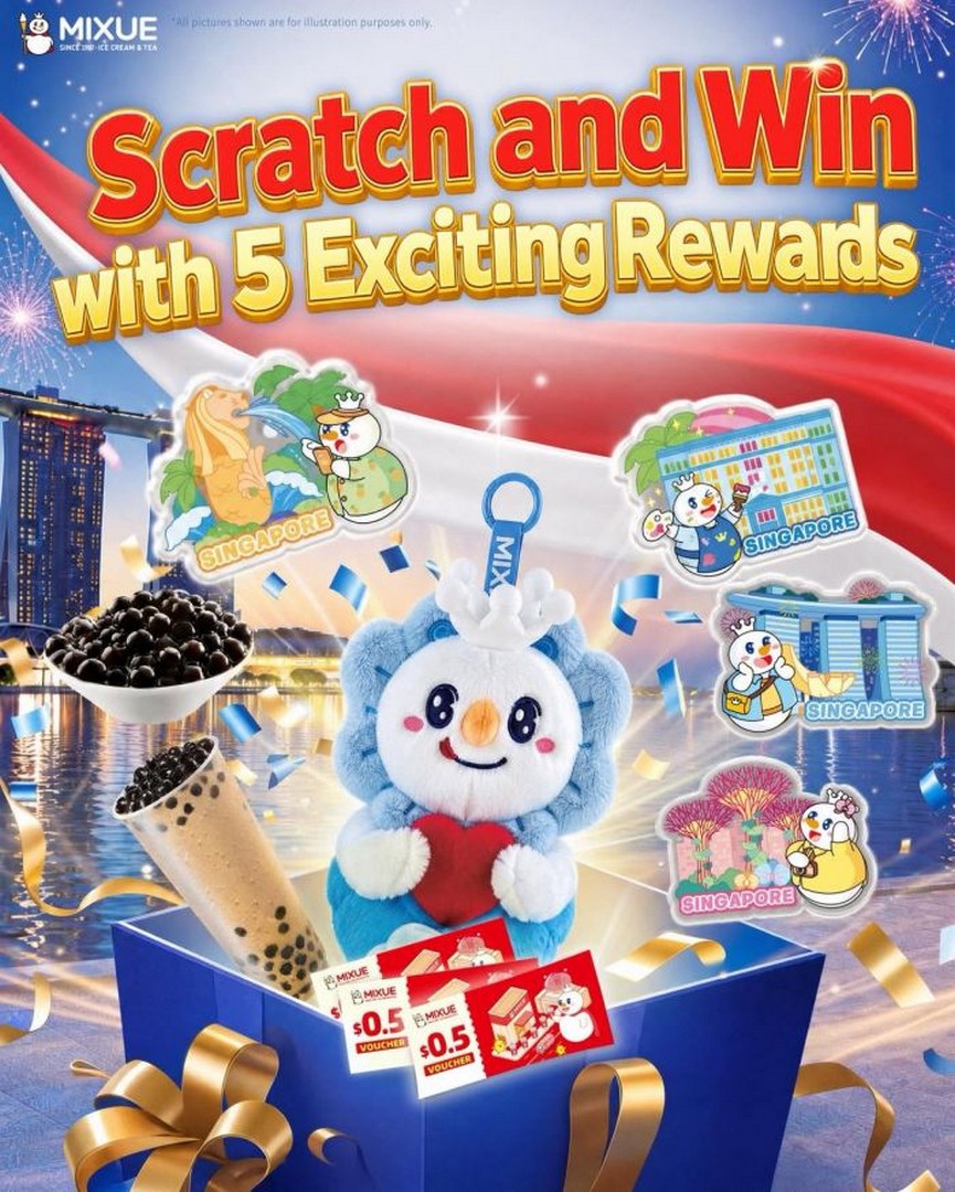 MIXUE-Singapore-Scratch-and-Win-Promotion 5 August 2026 onwards: MIXUE Singapore Scratch and Win Promotion: Stand a Chance to Win Limited Edition Snow King Merlion and Exciting Rewards