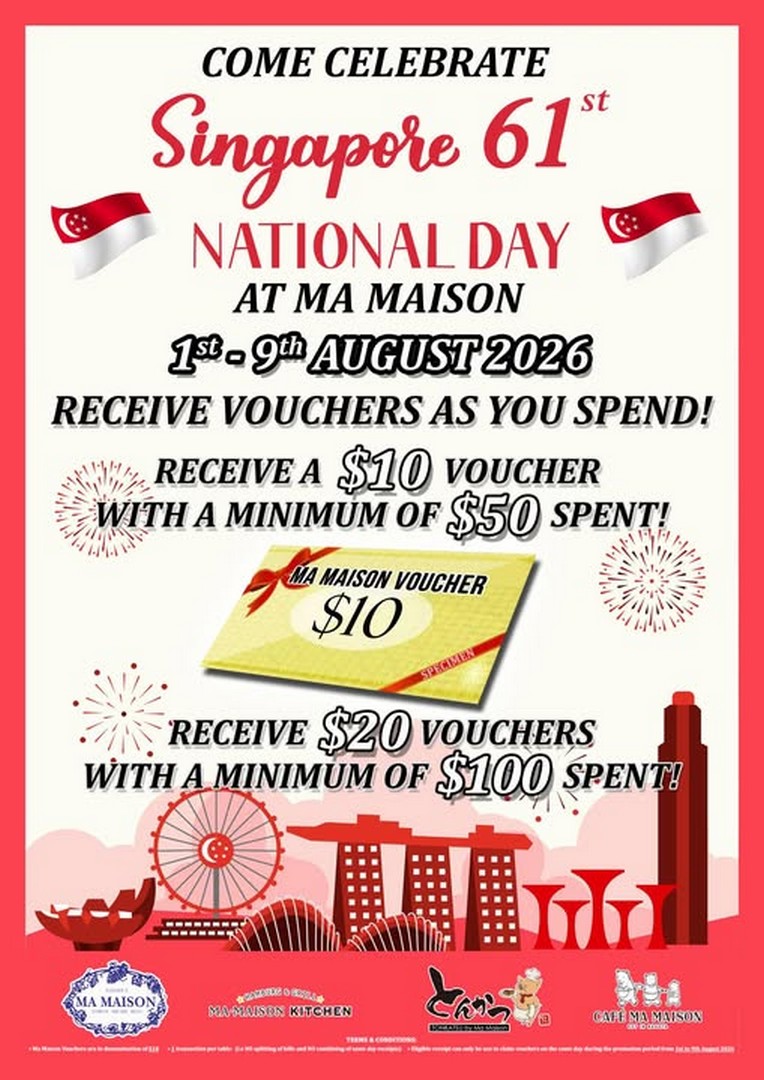 Ma-Maison-Restaurant-Singapore-National-Day-Promotion 1-9 August 2026: Ma Maison Restaurant Singapore National Day Promotion, Enjoy Japanese-Western Dining Deals Across Multiple Outlets