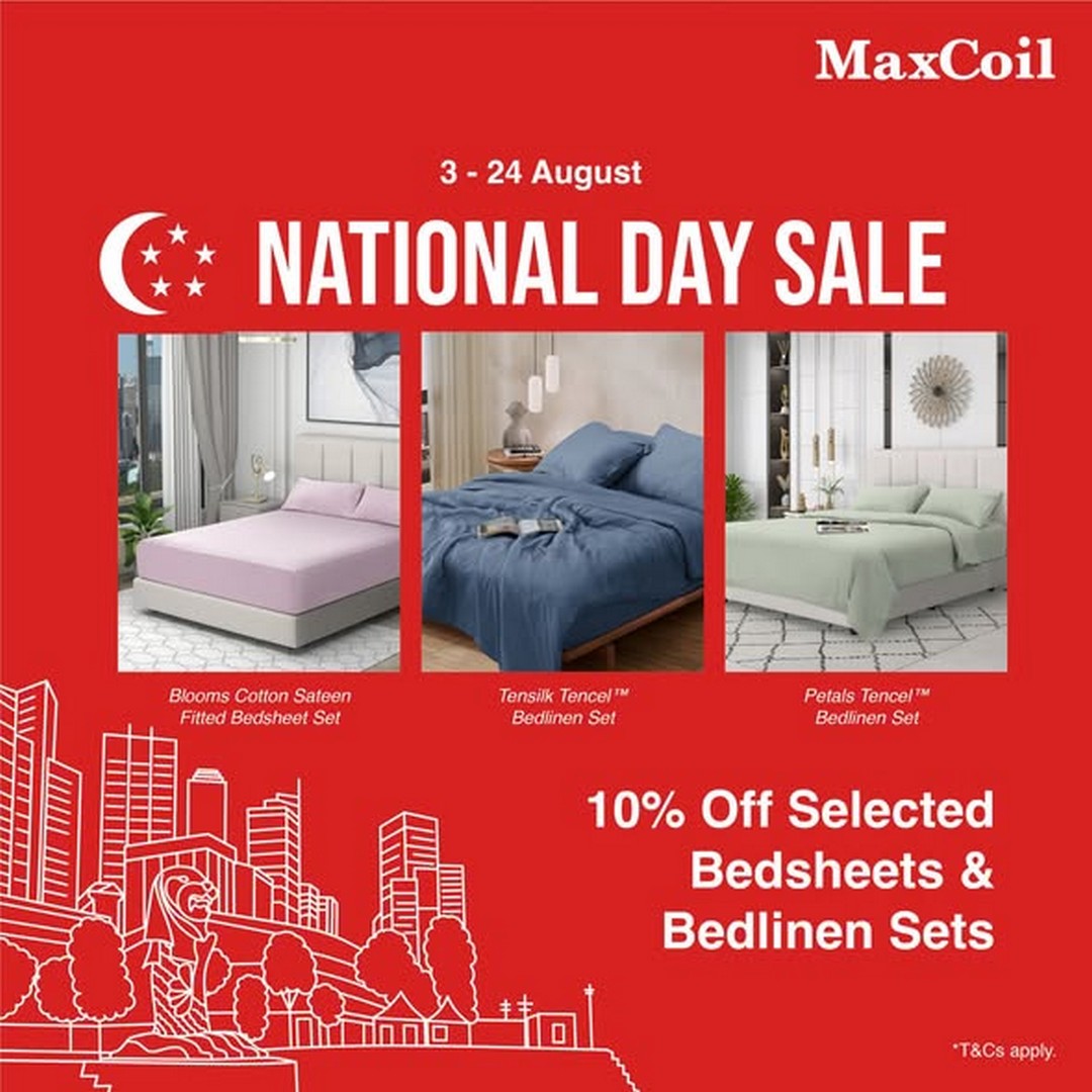 MaxCoil-Singapore-National-Day-Sale-3 3-24 August 2026: MaxCoil Singapore: National Day Sale with Pillow, Bedlinen and Storewide Savings