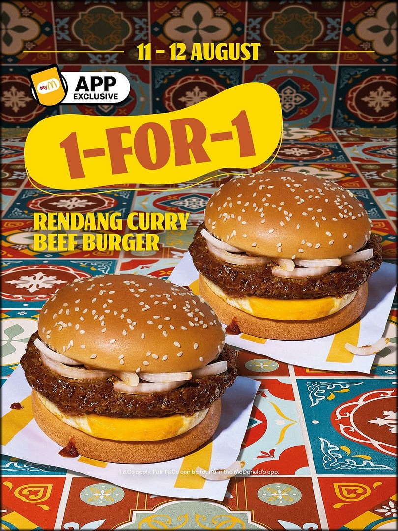 McDonalds-Singapore-App-Exclusive-1-for-1-Rendang-Curry-Beef-Burger-Promotion 11-12 August 2026: McDonald’s Singapore: App-Exclusive 1-for-1 Rendang Curry Beef Burger Promotion for Two Days Only
