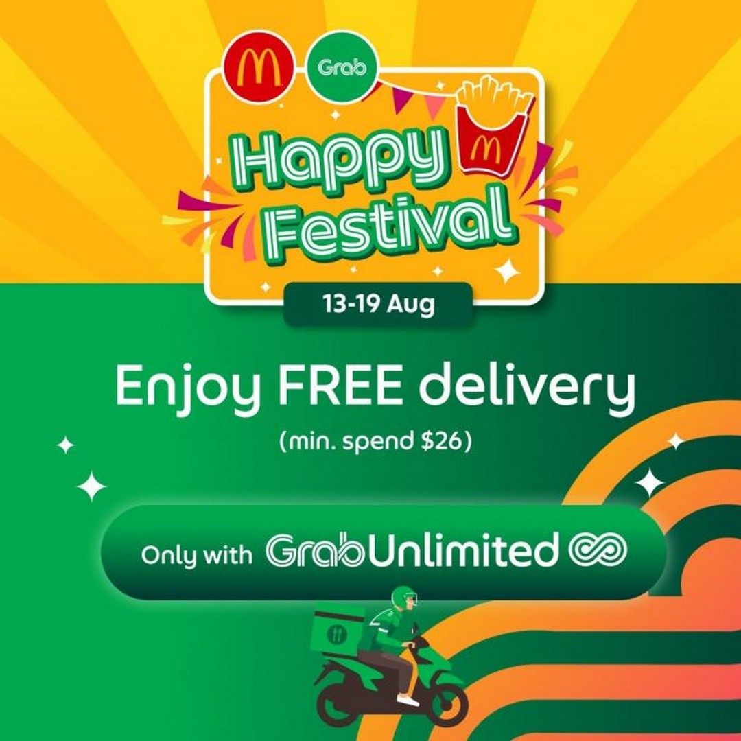 McDonalds-Singapore-Happy-Festival-1-For-1-Deals-3 13-19 August 2026: McDonald's Singapore: Happy Festival 1-For-1 Deals and Free GrabFood Delivery Promotion
