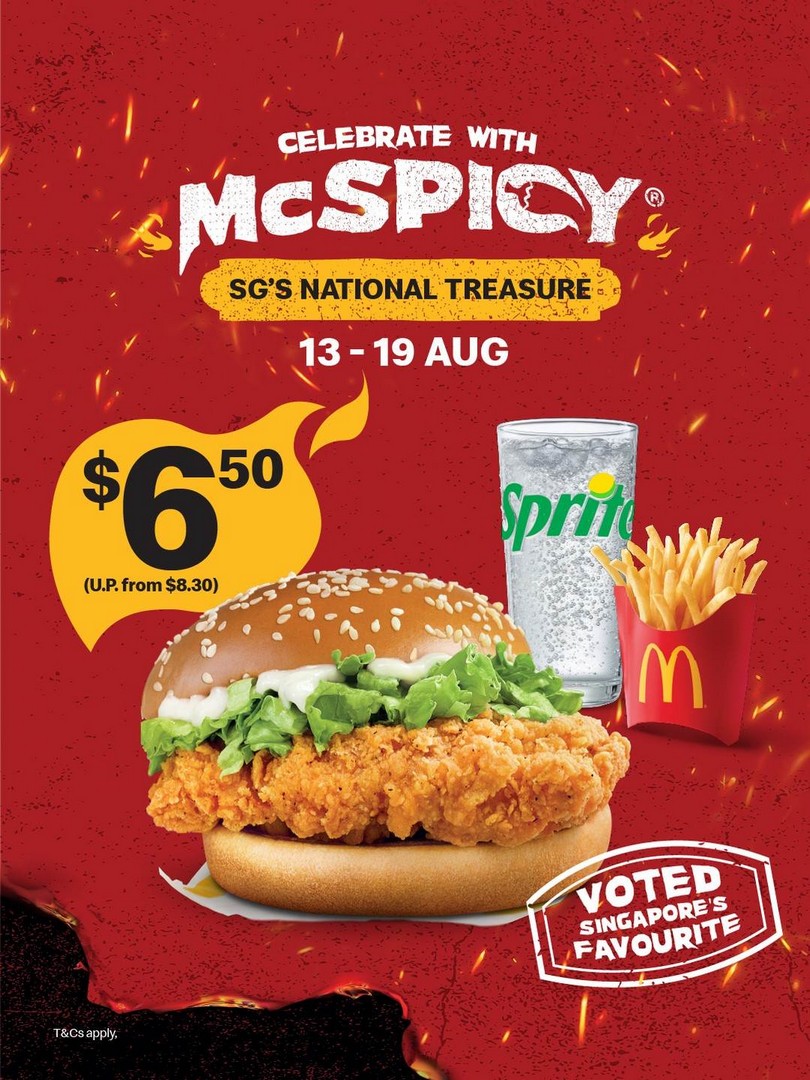 McDonalds-Singapore-McSpicy-Meal-at-6.50-for-National-Day-Celebration 13-19 August 2026: McDonald's Singapore: McSpicy Meal at $6.50 for National Day Celebration – Limited-Time Promotion