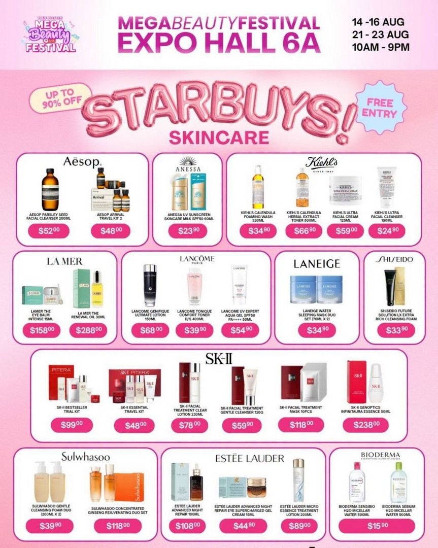 Mega-Beauty-Festival-Singapore-Free-Entry-Beauty-Sale-1 14-16 & 21-23 August 2026: Mega Beauty Festival Singapore: Free-Entry Beauty Sale and Shopping Promotion at Singapore EXPO