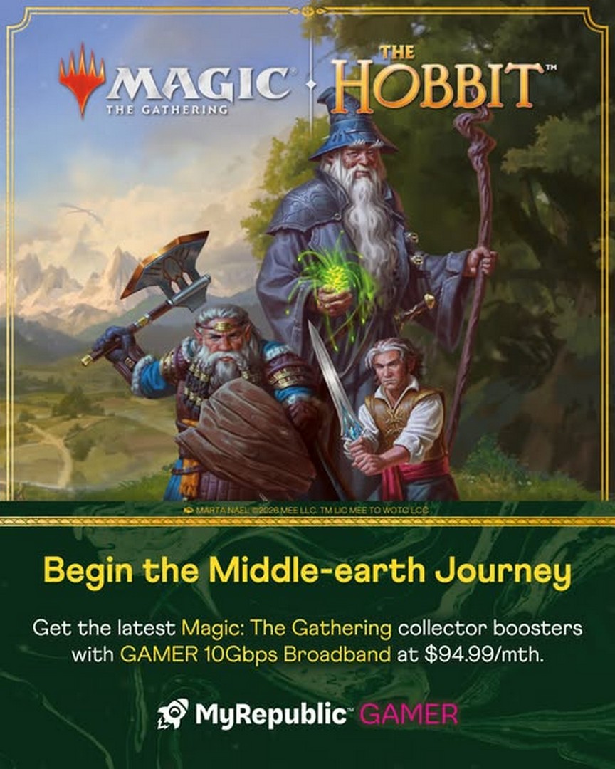 MyRepublic-Singapore-Magic 11 August 2026 onwards: MyRepublic Singapore Magic: The Gathering | The Hobbit Collector Boosters Promotion with GAMER 10Gbps Broadband at $94.99/mth