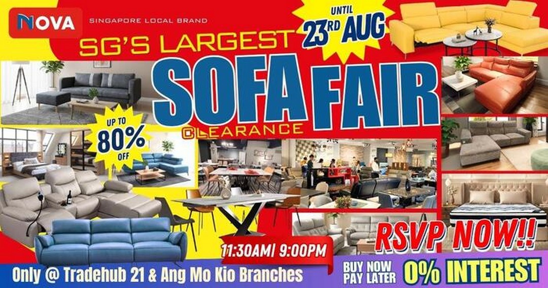 NOVA-Furnishing-Singapores-Largest-Sofa-Clearance-Promotion 21-23 August 2026: NOVA Furnishing: Singapore’s Largest Sofa Clearance Promotion with Up to 80% Off and Sofas from RM299