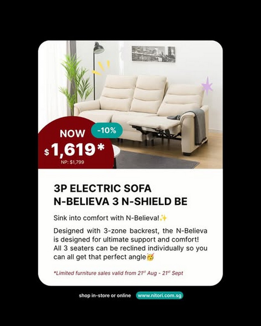 Nitori-Singapore-Limited-Sale-Promotion-with-Up-to-70-Off-1 21 August-21 September 2026: Nitori Singapore: Limited Sale Promotion with Up to 70% Off Selected Homeware and Furniture