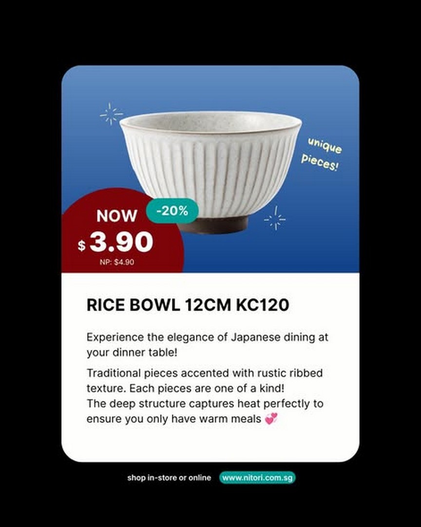 Nitori-Singapore-Limited-Sale-Promotion-with-Up-to-70-Off-3 21 August-21 September 2026: Nitori Singapore: Limited Sale Promotion with Up to 70% Off Selected Homeware and Furniture