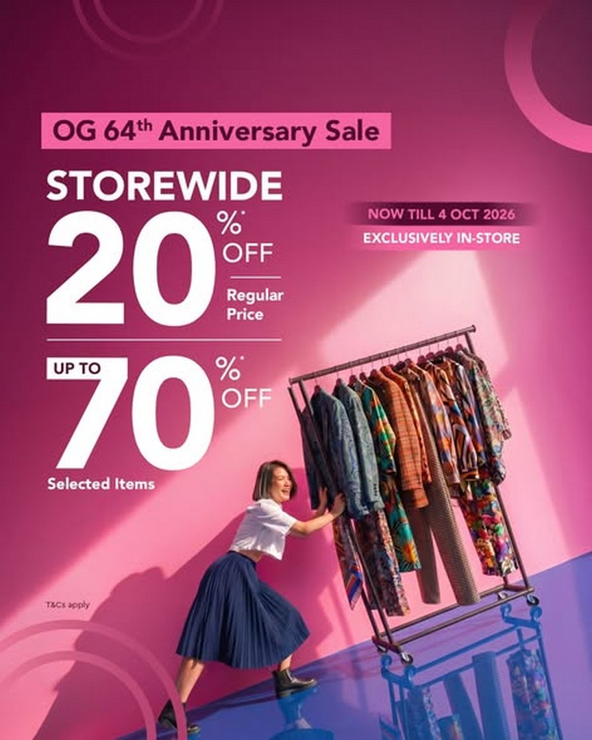 OG-Singapore-64th-Anniversary-Sale-20-Off 27 August to 4 October 2026: OG Singapore 64th Anniversary Sale: 20% Off Storewide and Up to 70% Off Selected Items