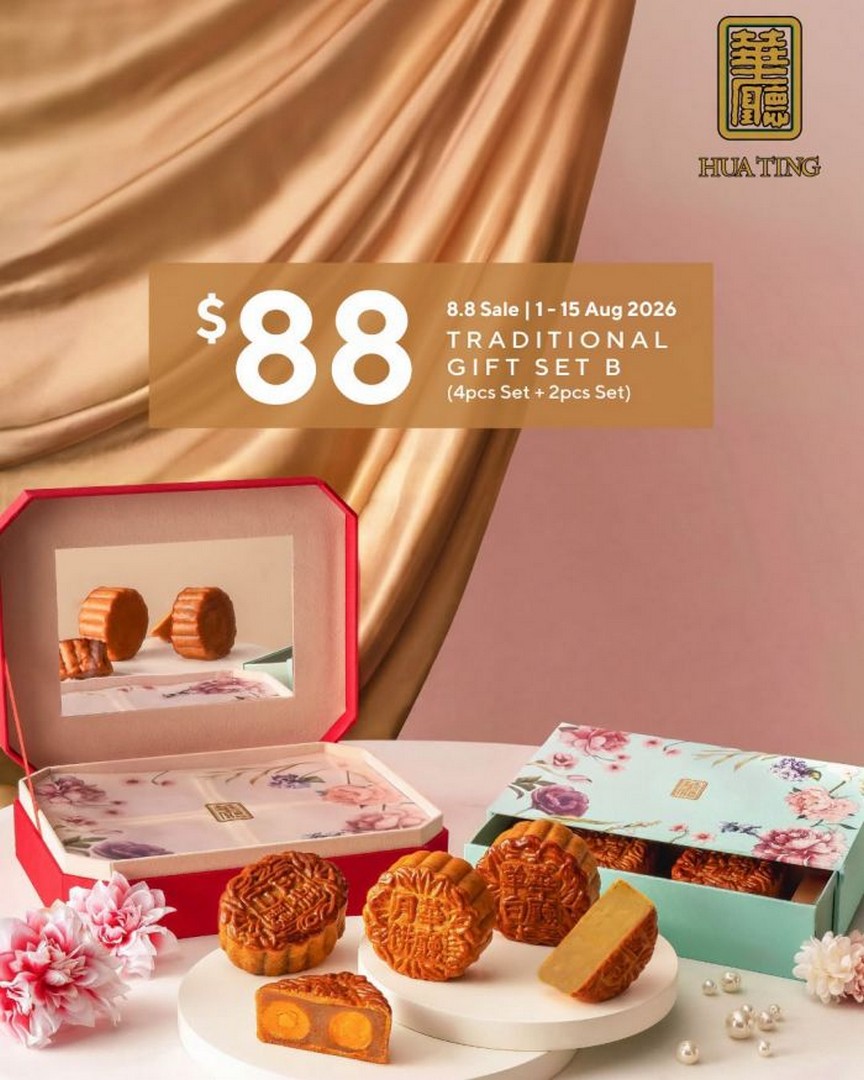 Orchard-Hotel-Hua-Ting-Traditional-Mooncake-Gift-Set-B-Promotion 1-15 August 2026: Orchard Hotel Hua Ting Traditional Mooncake Gift Set B Promotion: 8.8 Sale Offers Premium Mooncakes at $88