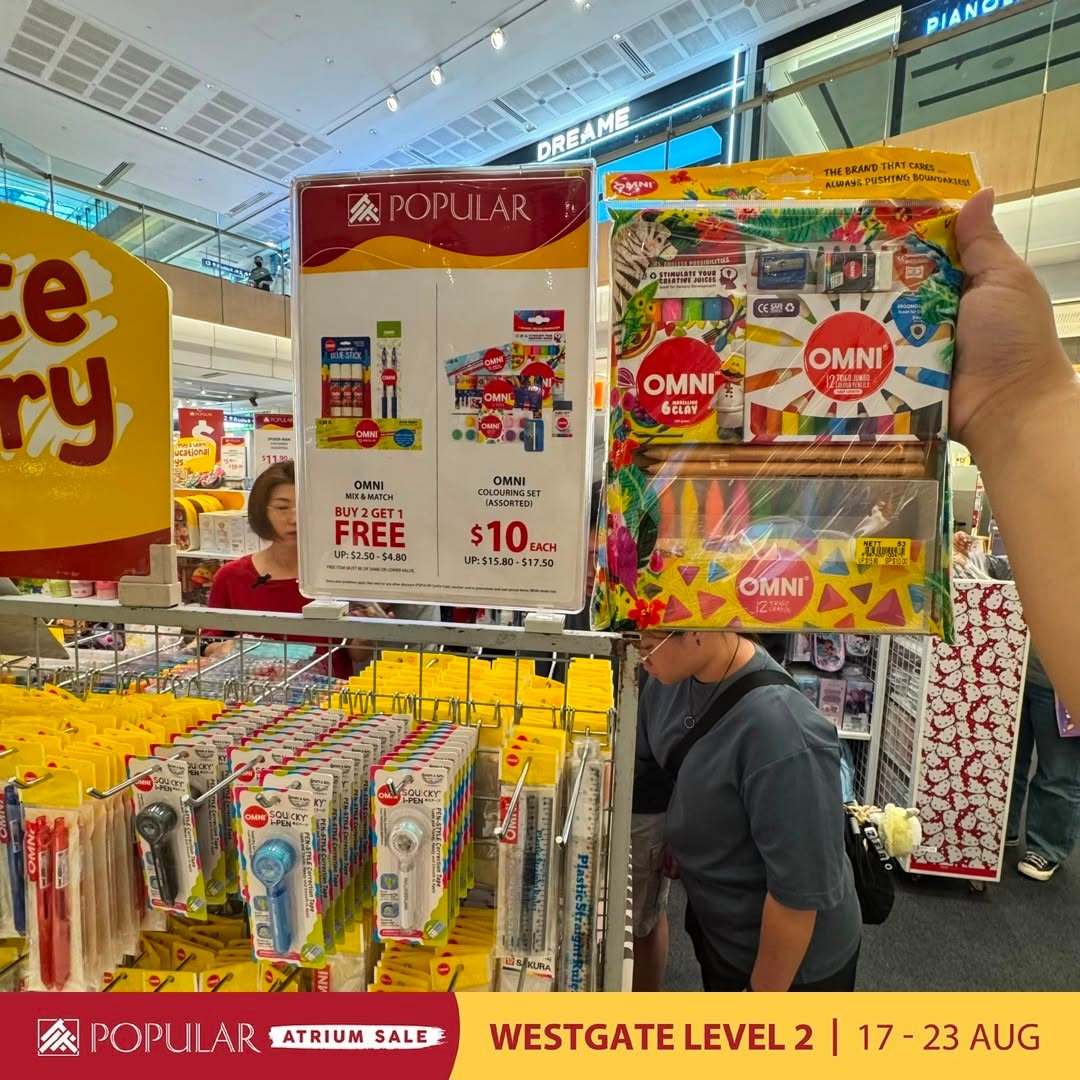 POPULAR-Atrium-Sale-at-Westgate-with-Up-to-70-Off-14 19-23 August 2026: POPULAR Bookstore Singapore: POPULAR Atrium Sale at Westgate with Up to 70% Off Books, Stationery and More