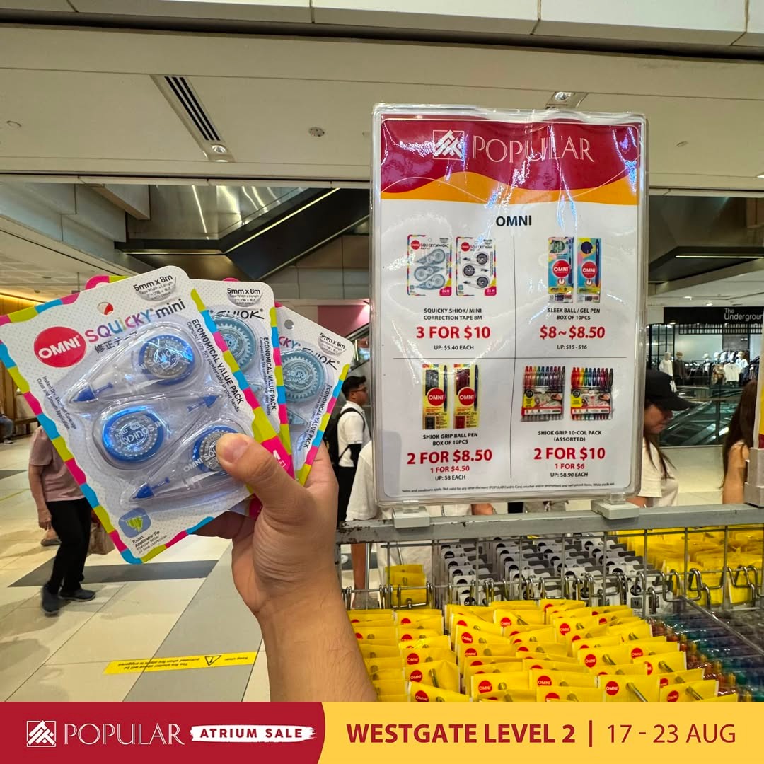 POPULAR-Atrium-Sale-at-Westgate-with-Up-to-70-Off-15 19-23 August 2026: POPULAR Bookstore Singapore: POPULAR Atrium Sale at Westgate with Up to 70% Off Books, Stationery and More